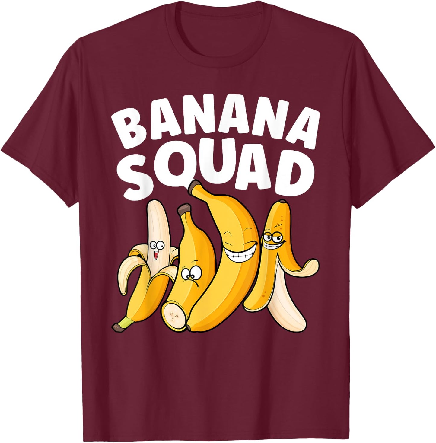 Funny Banana Design Women Kids Fruit Banana Lover T-Shirt - T-Shirt | Maroon