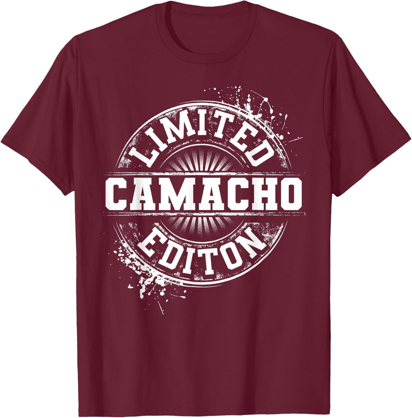 CAMACHO Funny Surname Family Tree Birthday Reunion Gift T-Shirt - T-Shirt | Maroon