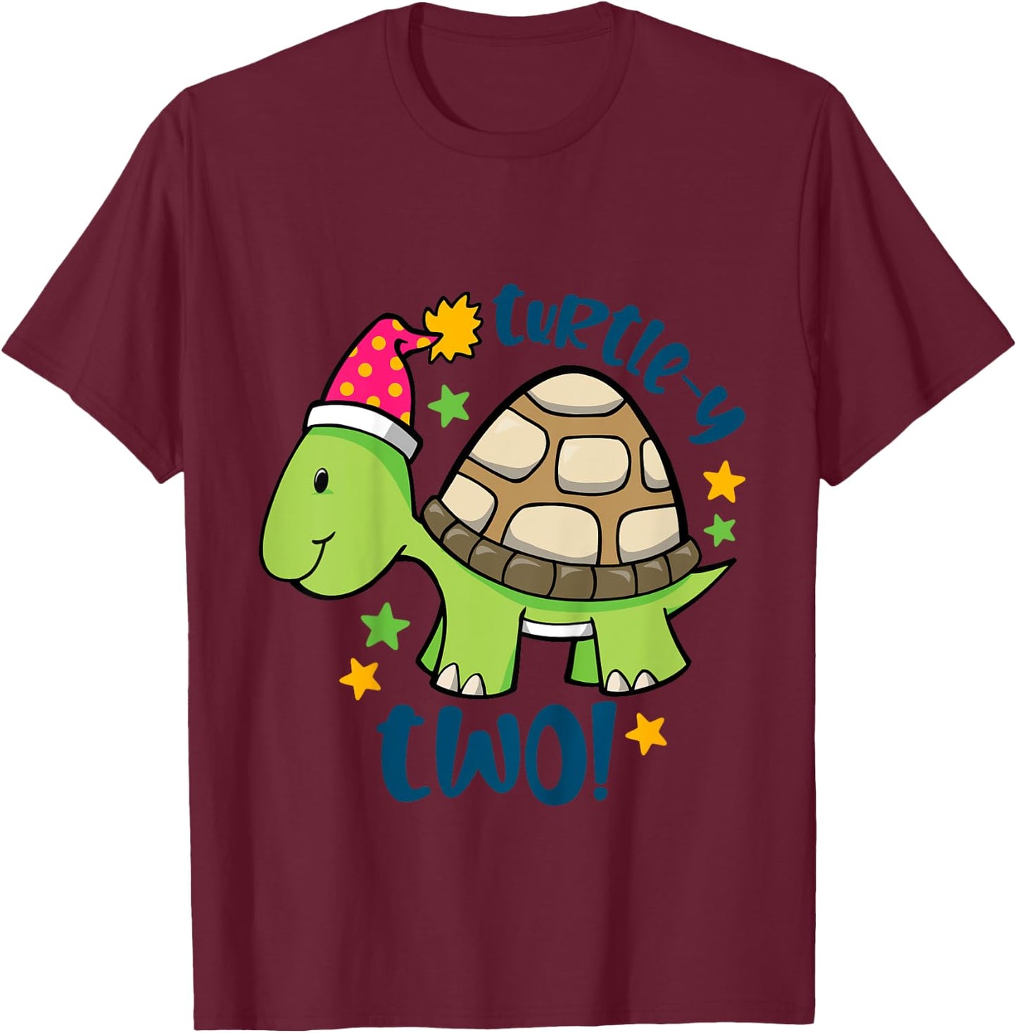 Kids Second Birthday 2nd Birthday Boy Turtley Two Turtle Lover T-Shirt - T-Shirt | Maroon