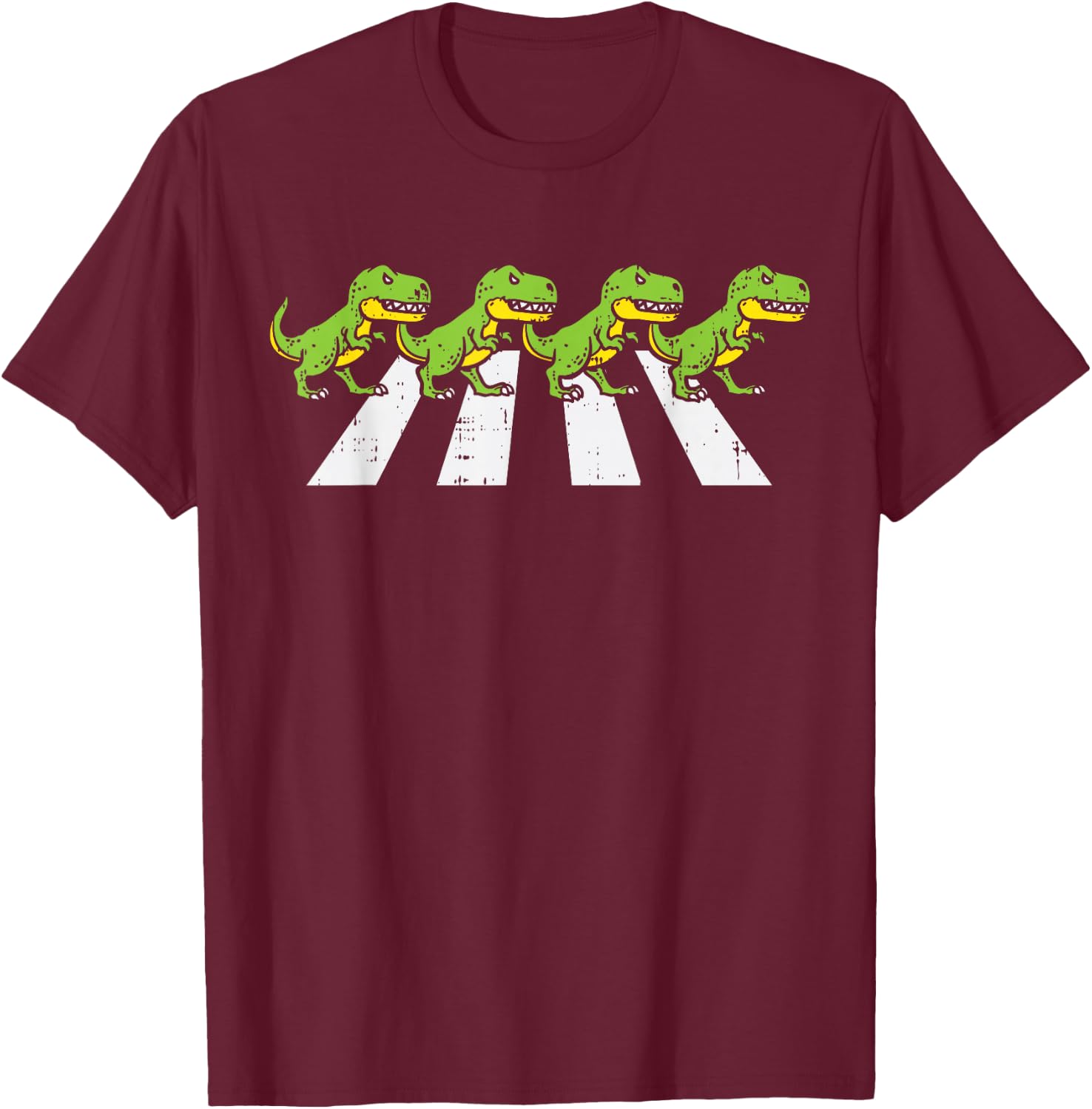 Trex Crossing Road Funny Crosswalk Pun Dinosaur Lover Gift T-Shirt - T-Shirt | Maroon