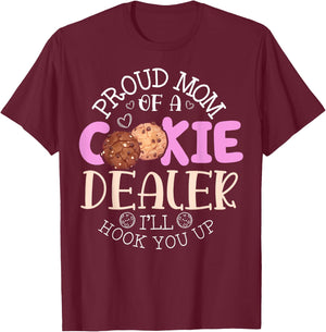 Proud Mom Of A Cookie Dealer Girl Troop Leader Cookie Mom T-Shirt - T-Shirt | Maroon