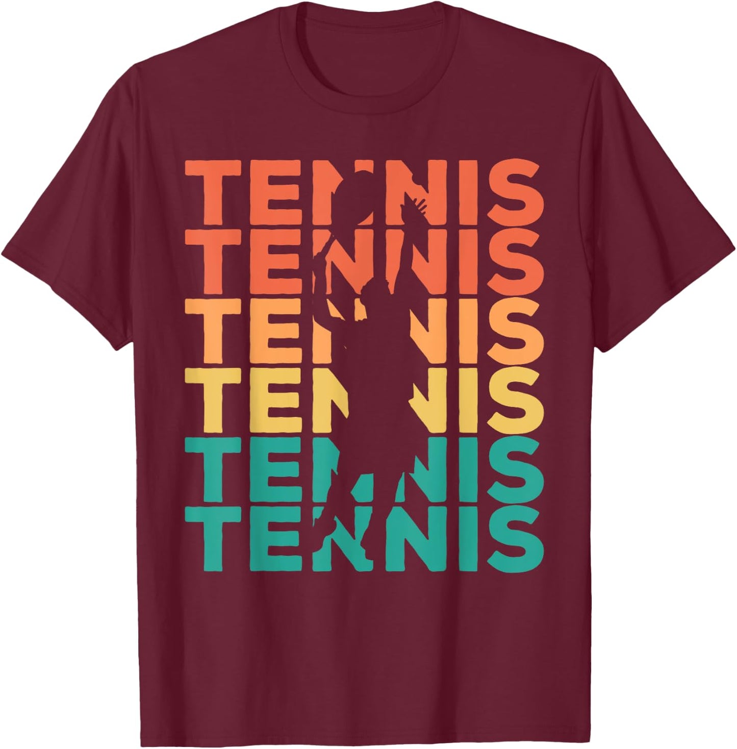 Retro Vintage Tennis Gift Tennis Players T-Shirt - T-Shirt | Maroon