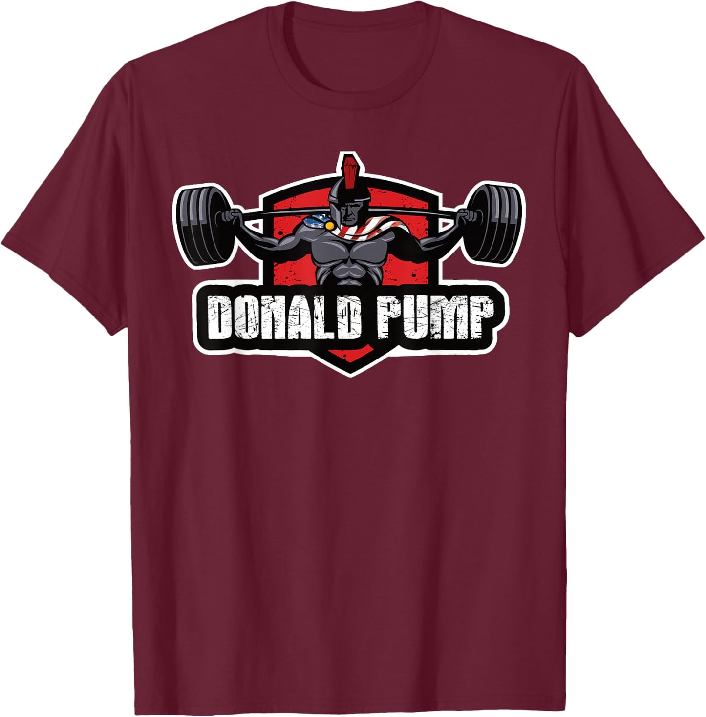 Donald Pump - Trump Weightlifting America 2020 T-Shirt - T-Shirt | Maroon