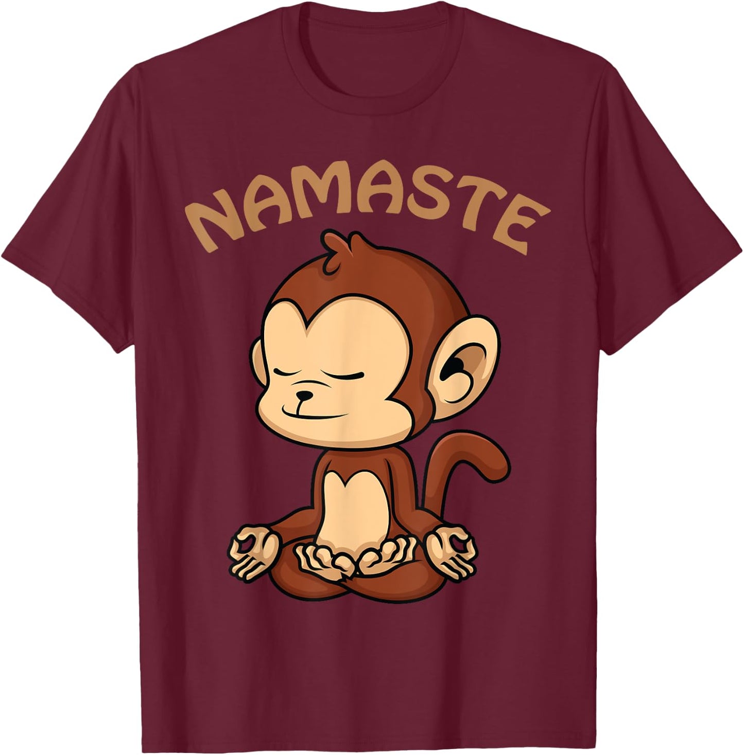 Monkey Yoga Shirt Funny Monkey Lovers Gift Cute Namaste Yoga T-Shirt - T-Shirt | Maroon