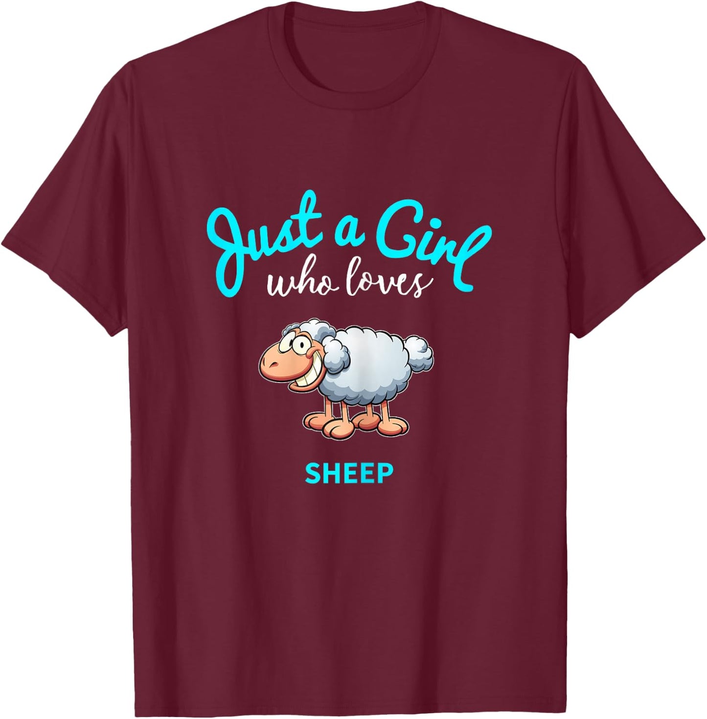 Sheep shirt for girls, children's sheep T-Shirt - T-Shirt | Maroon