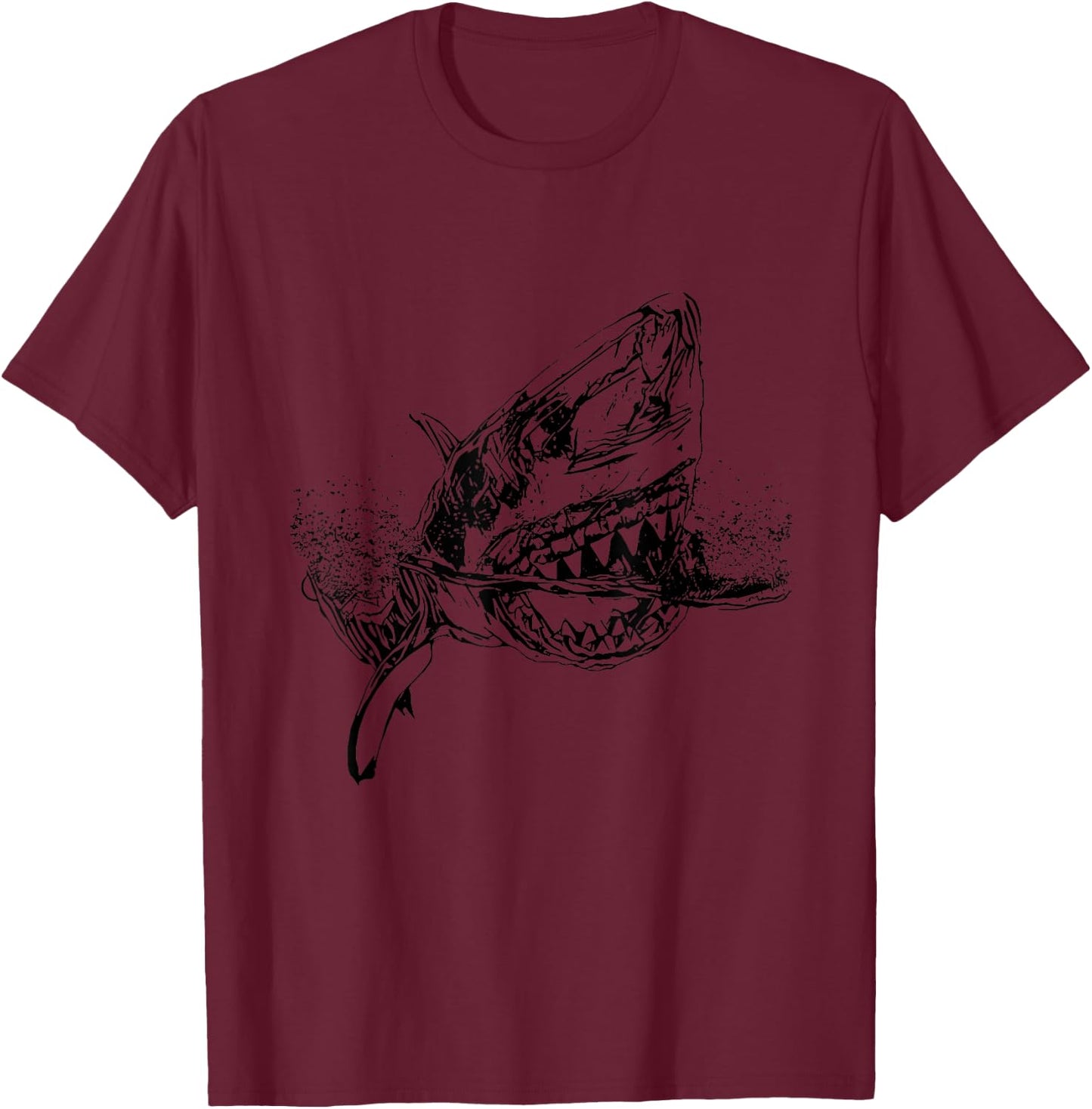 Great White Shark colorful Sharks Predator Shark T-Shirt - T-Shirt | Maroon