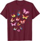 Cute Colorful Butterflies Gift Men Woman Kids T-Shirt - T-Shirt | Maroon