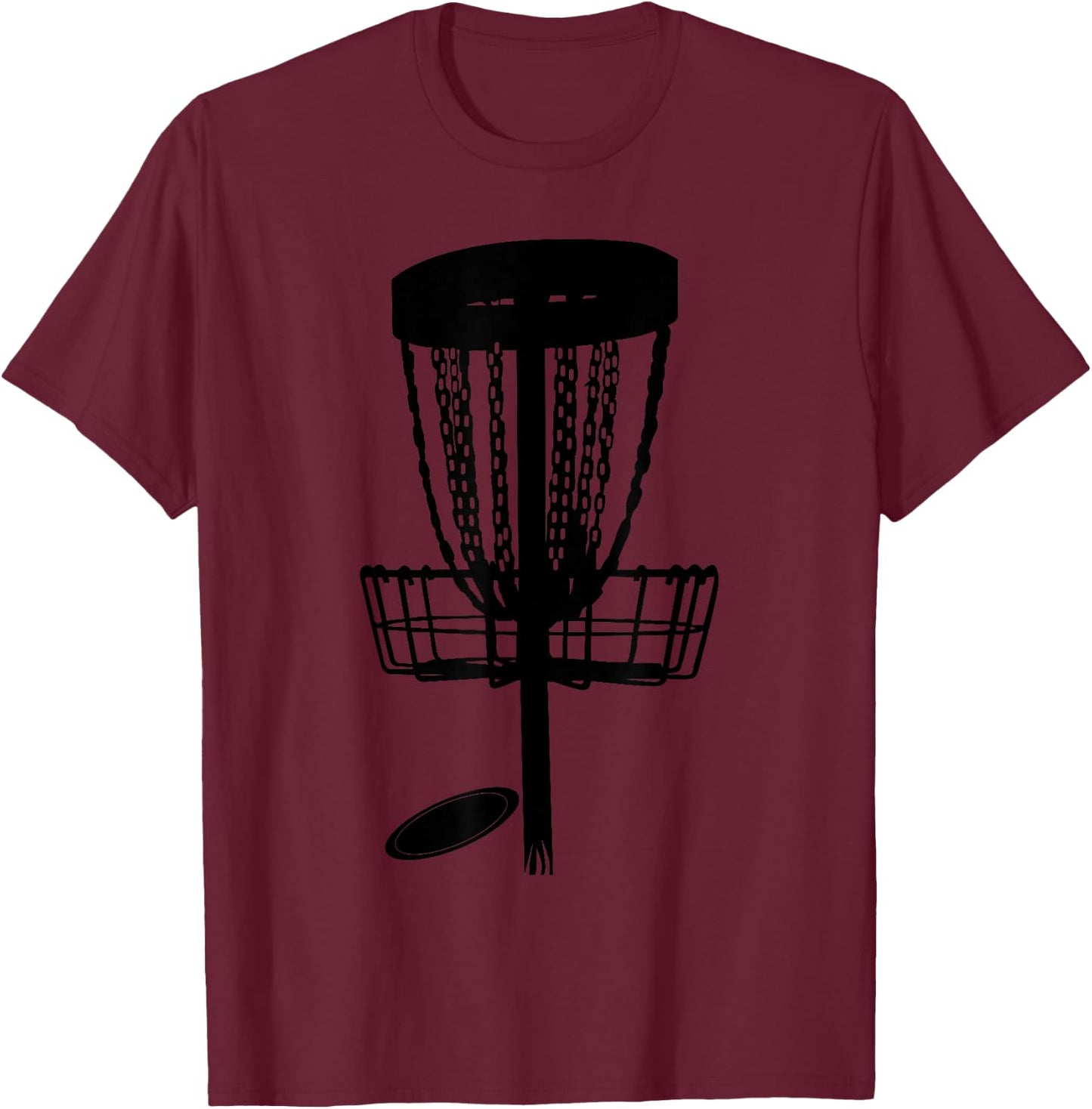 Silhouette Disc And Target Disc Golf Player Frolf T-Shirt - T-Shirt | Maroon