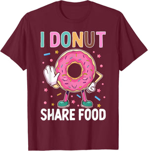 I Donut Share Food T-Shirt - T-Shirt | Maroon
