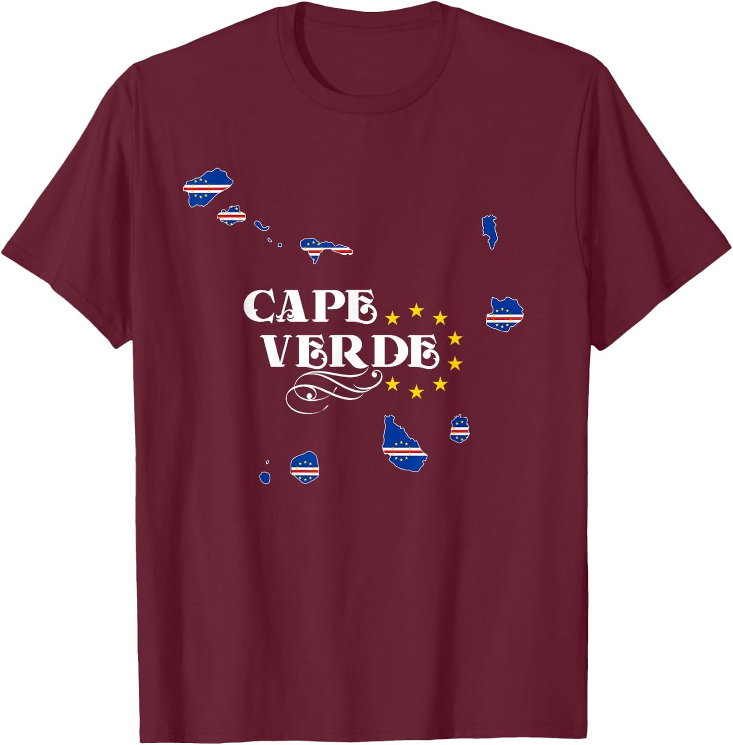 Cape Verde Shirt for Cape Verdean Men, Women and Kids T-Shirt - T-Shirt | Maroon