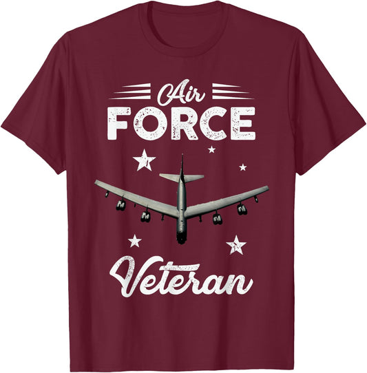 Air Force Veteran B-52 Bomber - Best Gift Veterans T-Shirt - T-Shirt | Maroon