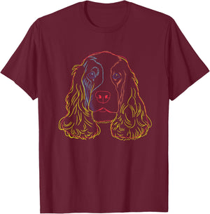 Colourful Dog English Cocker Spaniel Men Women Kids T-Shirt - T-Shirt | Maroon