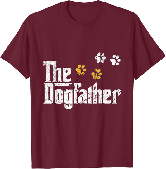 The Dogfather Dad Fathers Day Gift Cute Idea T-Shirt - T-Shirt | Maroon
