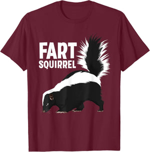 Funny Fart Squirrel Skunk Design Women Skunk Lover T-Shirt - T-Shirt | Maroon