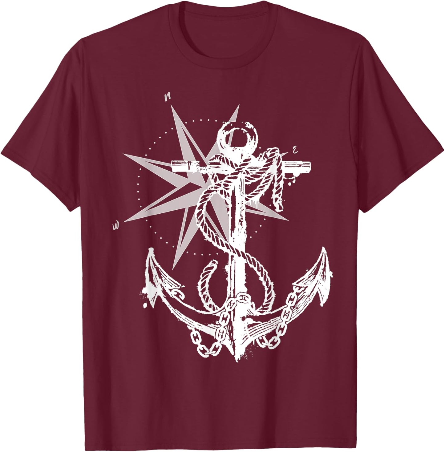 Anker compass design maritime nautical T-Shirt - T-Shirt | Maroon