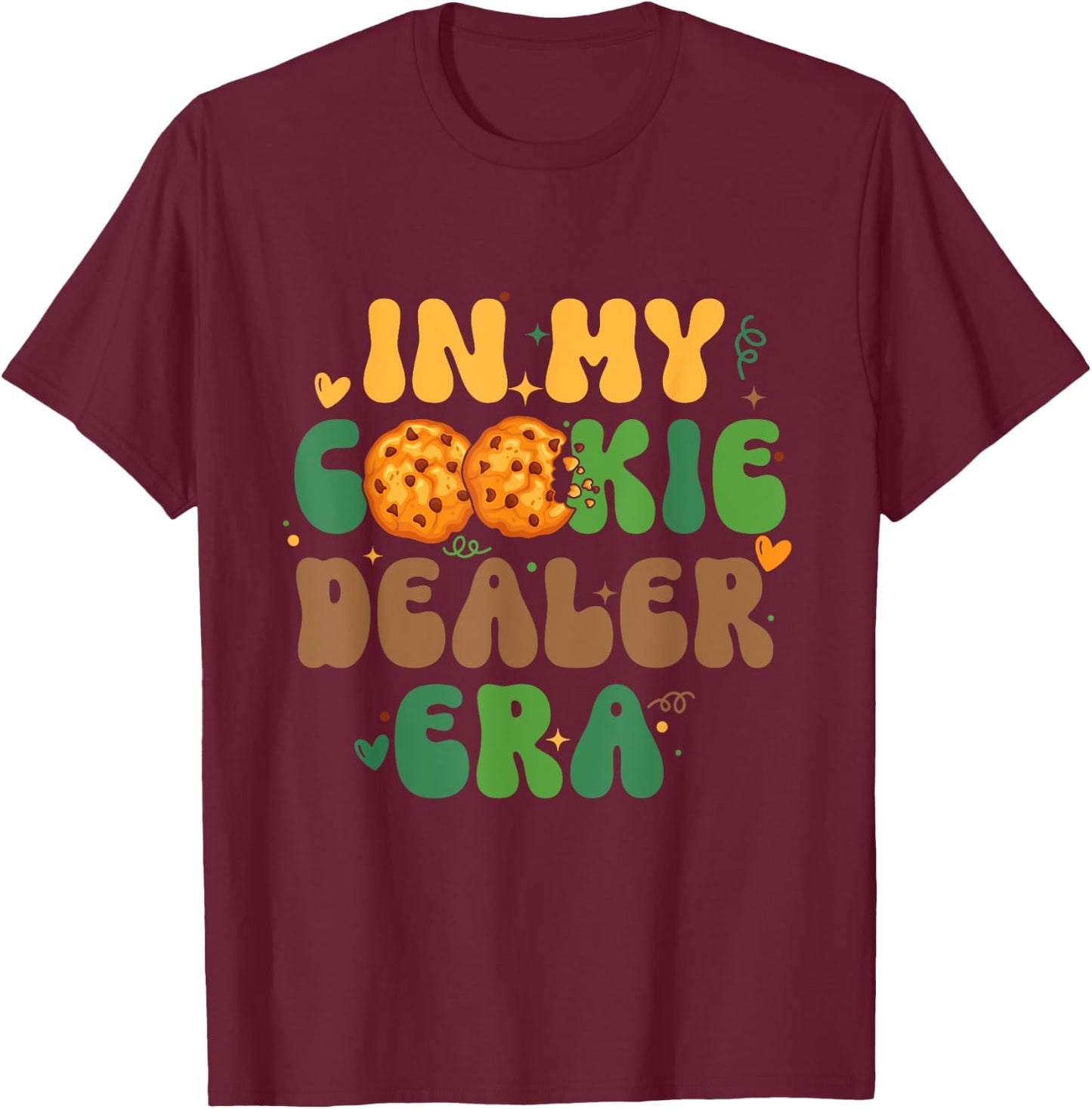 In My Cookie Dealer Era Baker Troop Leader Scout Dealer Girl T-Shirt - T-Shirt | Maroon