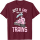 Just a Girl who Loves Trains Locomotive Train Toddler Kids T-Shirt - T-Shirt | Maroon