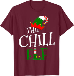 The Chill Elf Family Matching Group Gift Christmas Costume T-Shirt - T-Shirt | Maroon