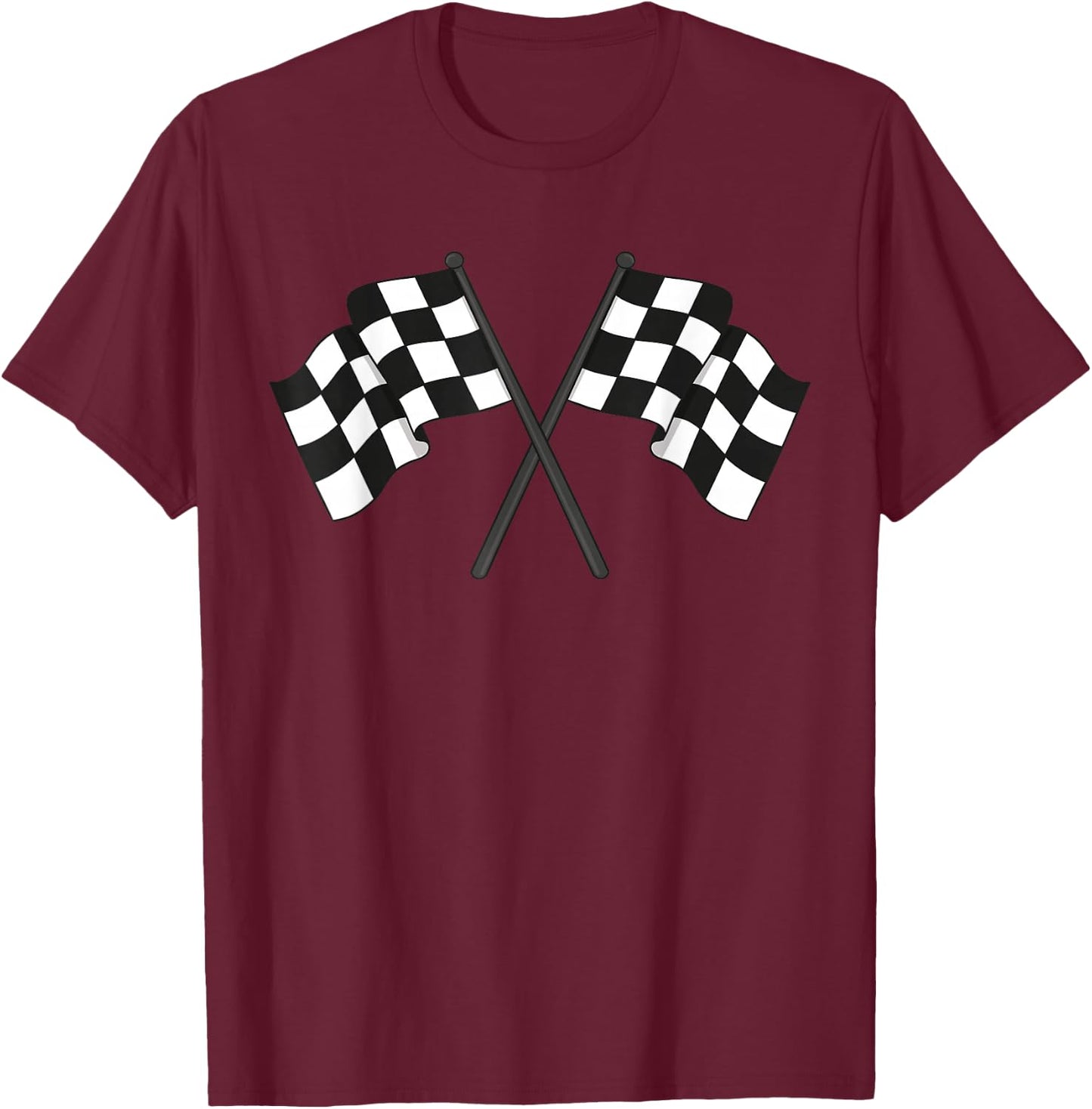 Checkered Flag Racing T-Shirt - T-Shirt | Maroon