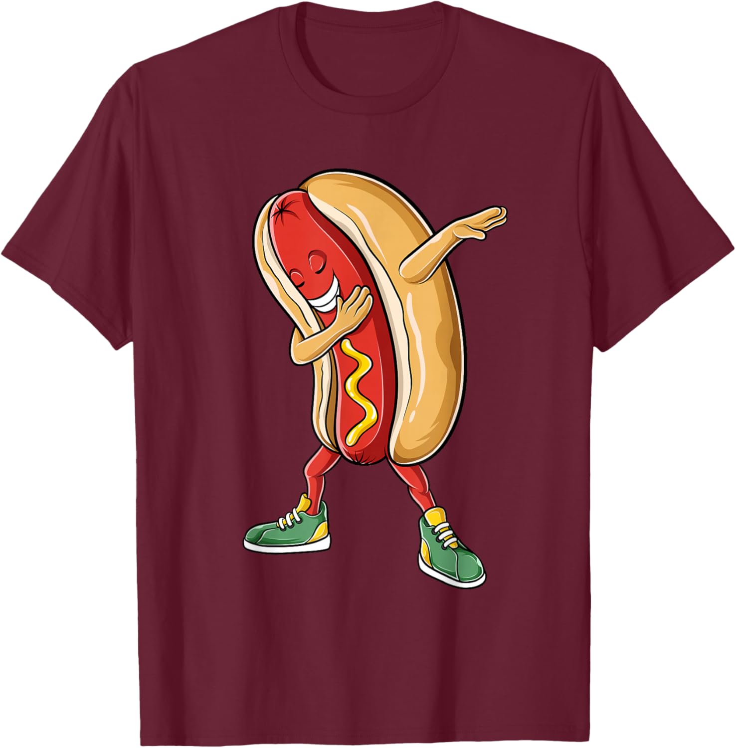 Dabbing Hotdog Cool Dab Dance Hotdog Lover Boys Girls Kids T-Shirt - T-Shirt | Maroon