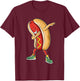 Dabbing Hotdog Cool Dab Dance Hotdog Lover Boys Girls Kids T-Shirt - T-Shirt | Maroon