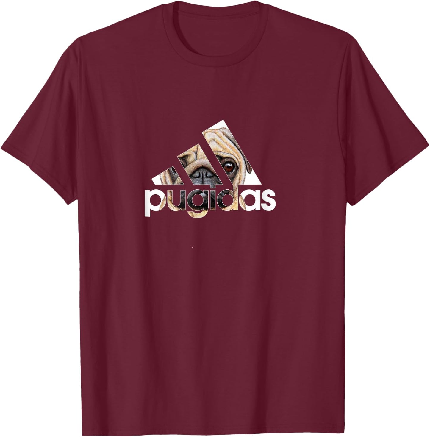 Pugidas Pug Sports Wear Funny Pugs Dog T-Shirt - T-Shirt | Maroon