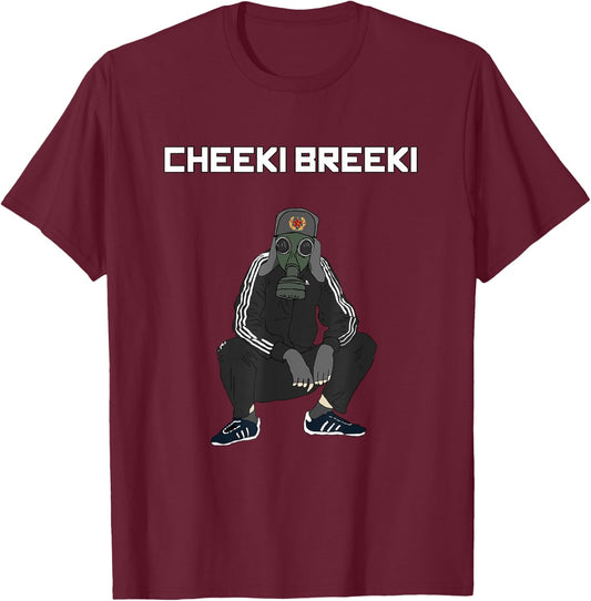 Cheeki Breeki - Gopnik Slav Style Funny Gamer Stalker T-Shirt - T-Shirt | Maroon