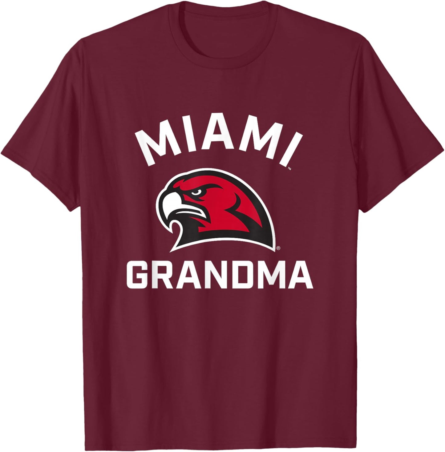 Miami University Ohio Redhawks Arched Grandma T-Shirt - T-Shirt | Maroon