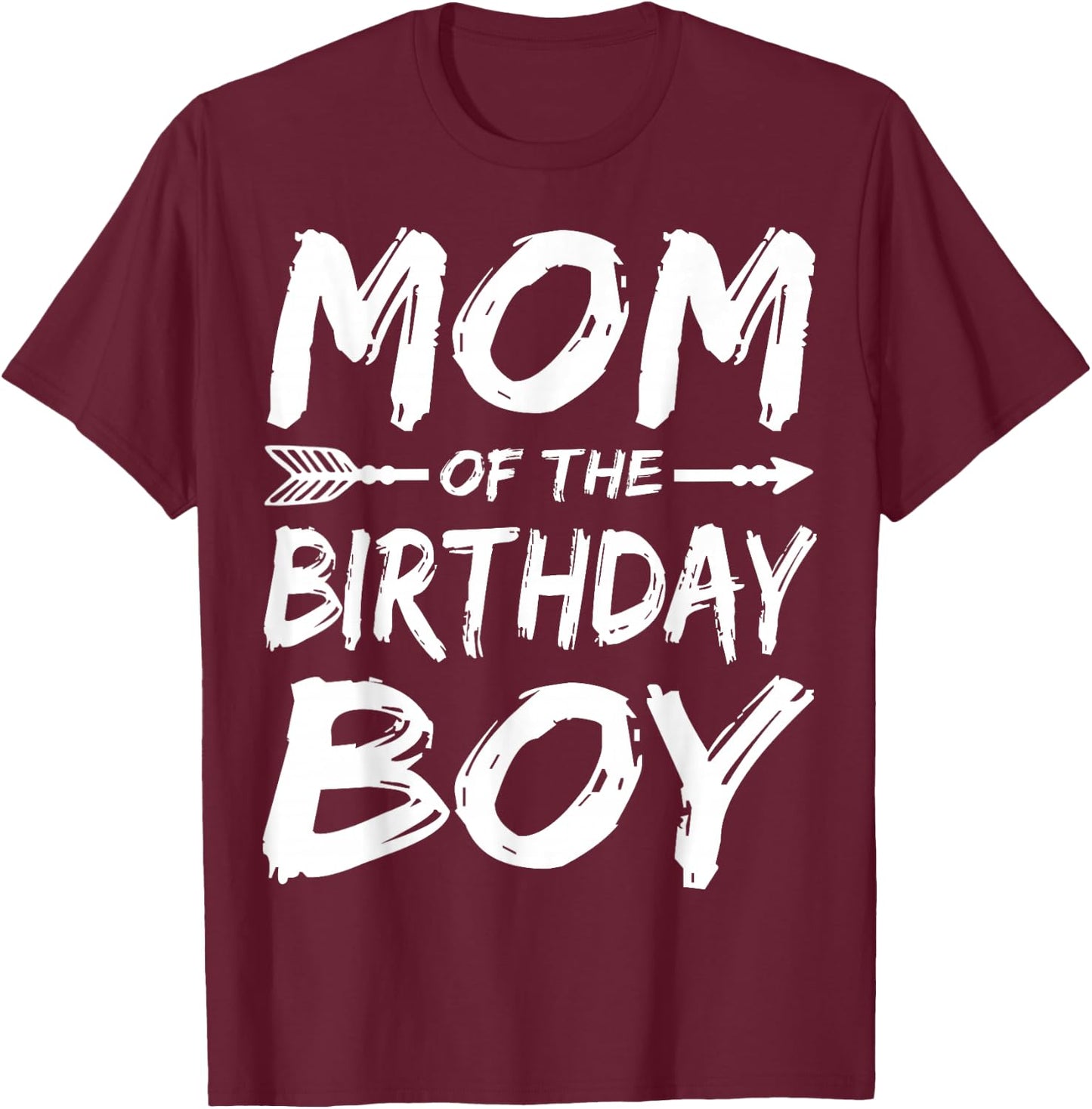 Mom of the birthday boy matching family party T-Shirt - T-Shirt | Maroon