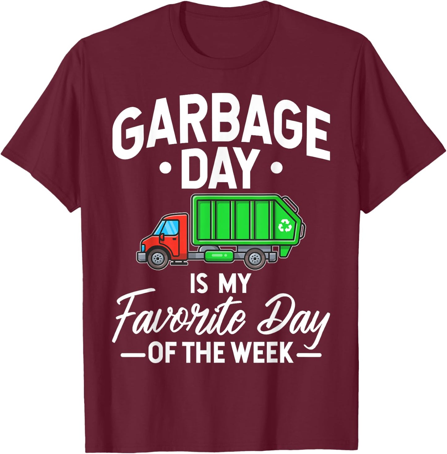 Garbage Day T Shirt Kids City Garbage Truck T-Shirt - T-Shirt | Maroon