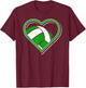 Green Volleyball Heart for Volleyball Lovers T-Shirt - T-Shirt | Maroon