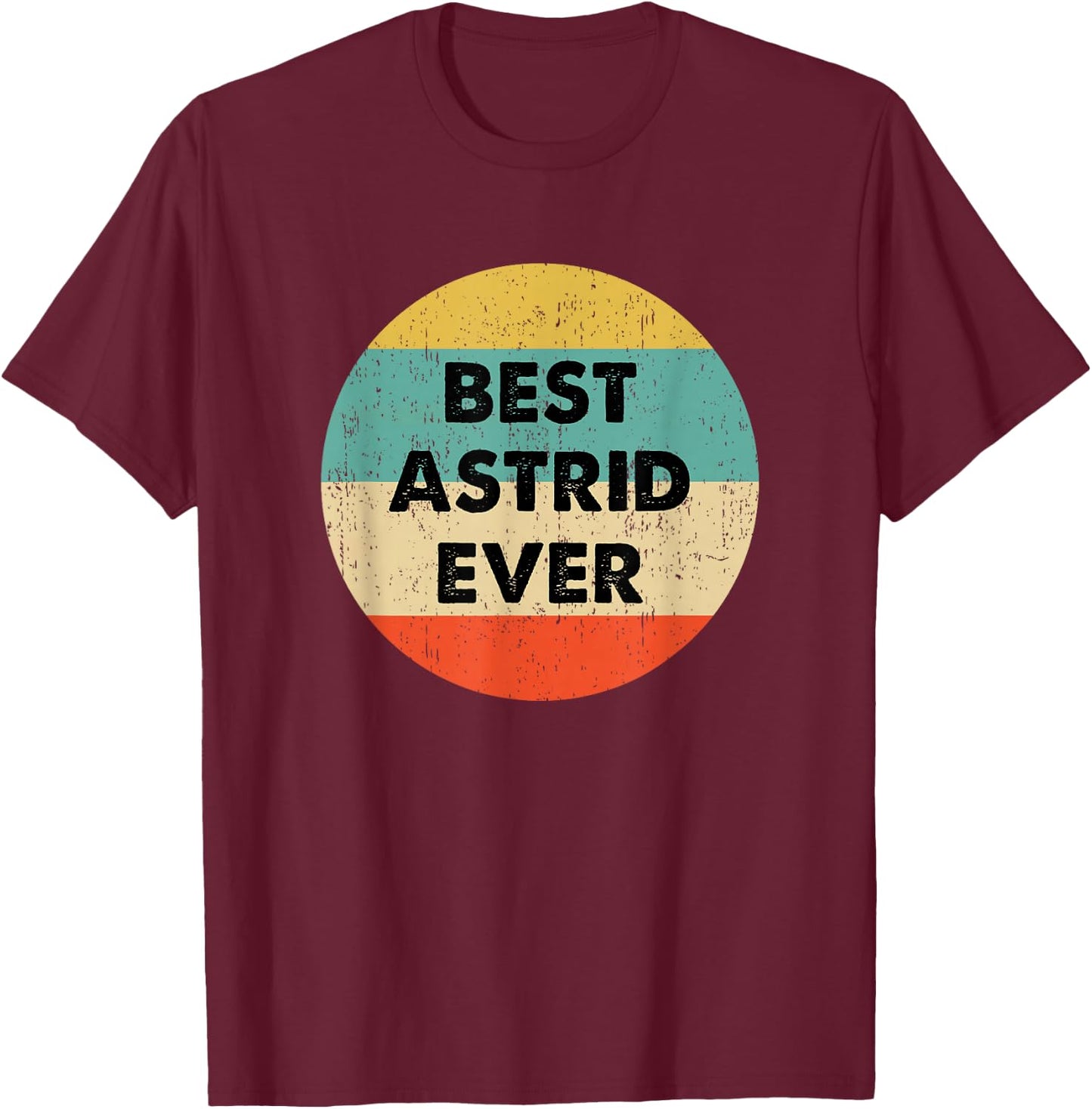 Astrid Name T-Shirt - T-Shirt | Maroon