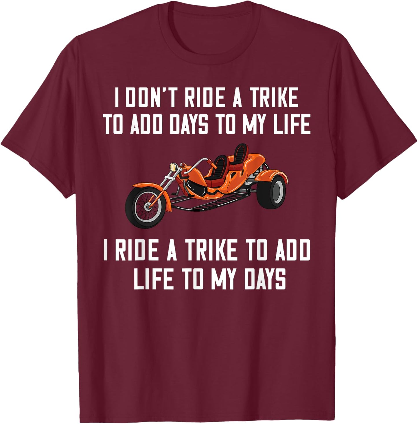 Trike Motorcycle Three Wheeler Bike T-Shirt - T-Shirt | Maroon