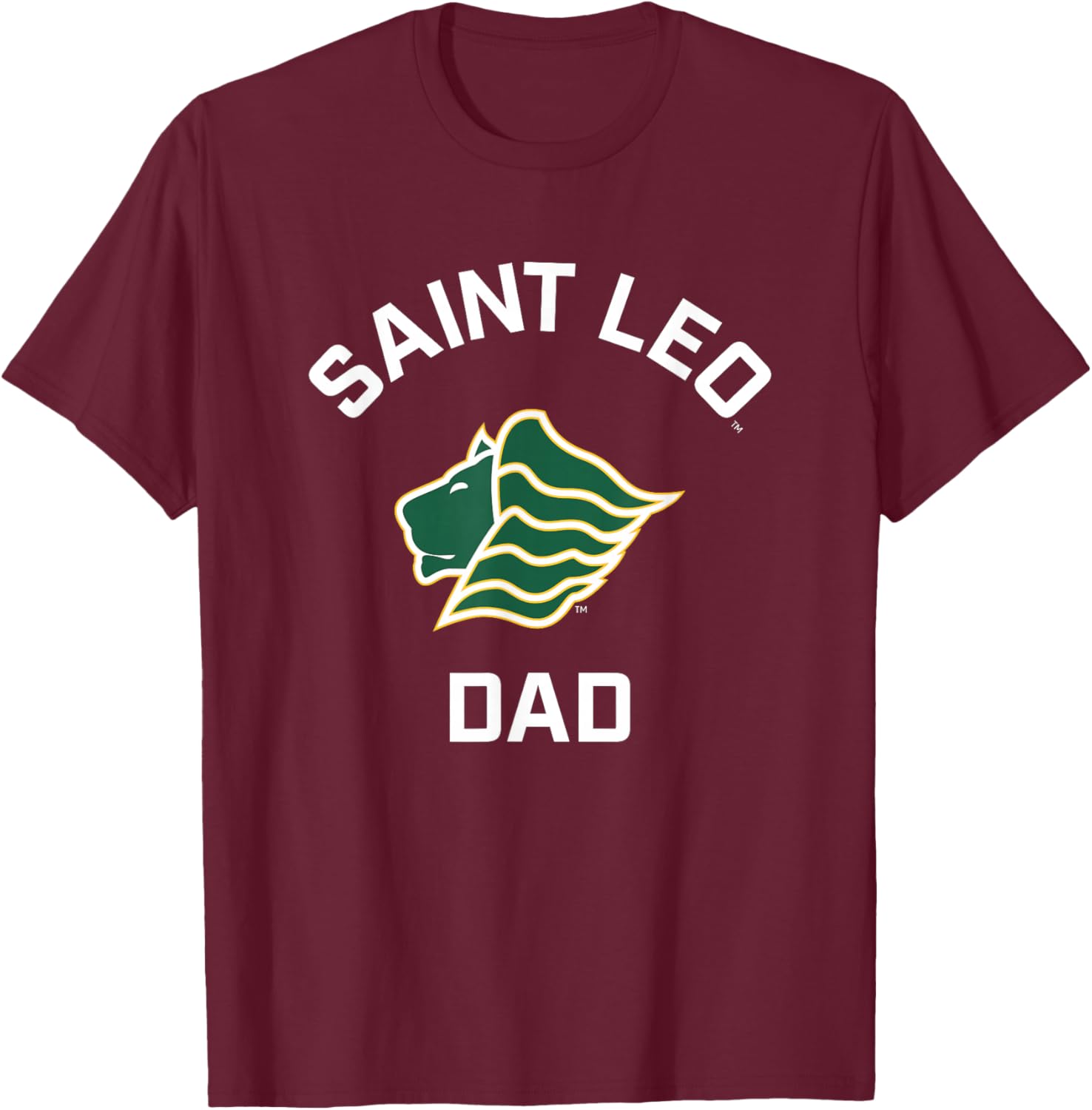 Saint Leo University Lions Arched Dad T-Shirt - T-Shirt | Maroon