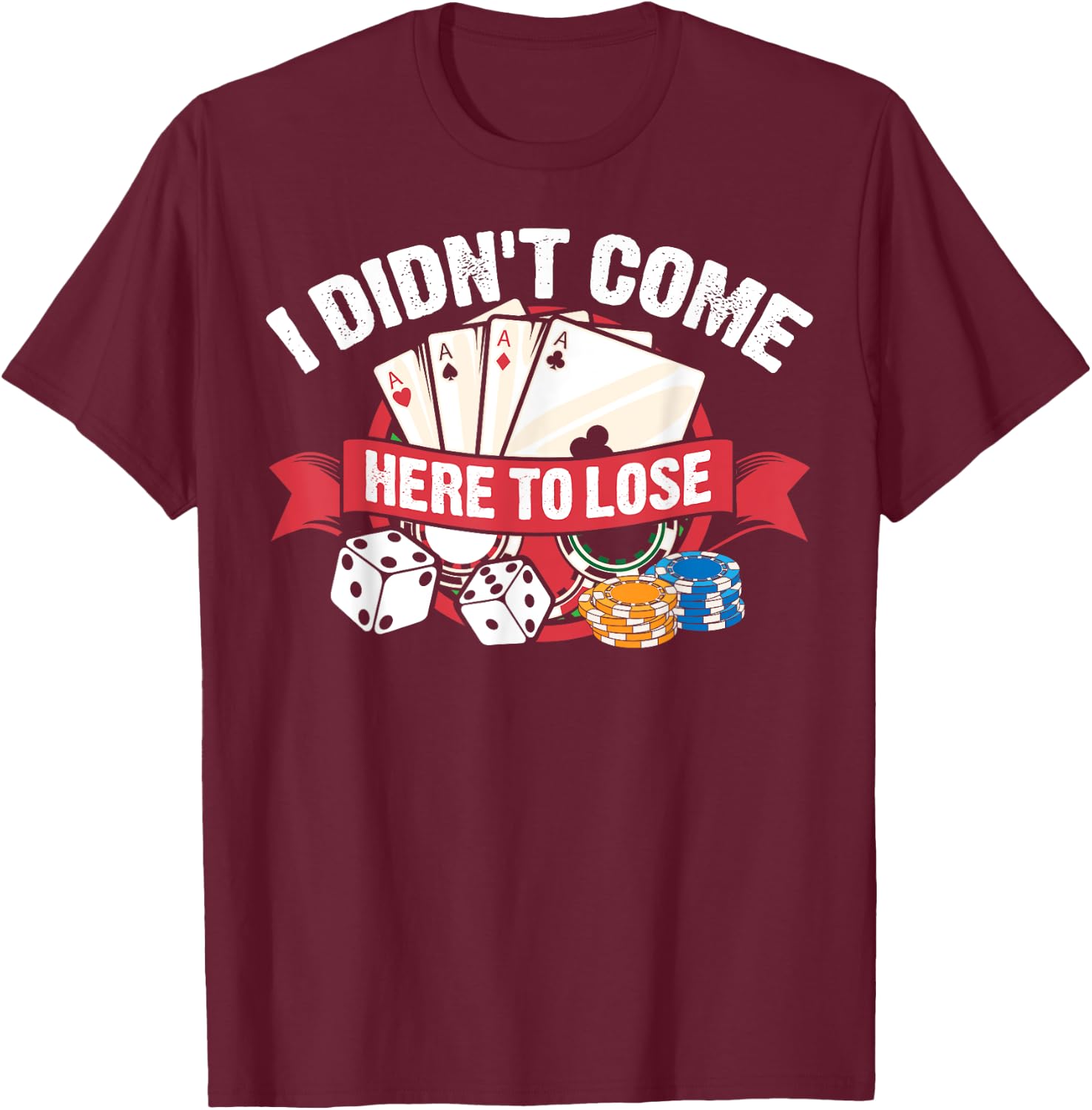 Funny Poker Gift Women Poker Player Cool Card Game T-Shirt - T-Shirt | Maroon