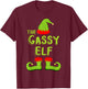 The Gassy Elf Matching Christmas Elf Shirt T-Shirt - T-Shirt | Maroon