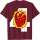 Marvel Fantastic Four Human Torch Big Face 4 Logo T-Shirt - T-Shirt | Maroon