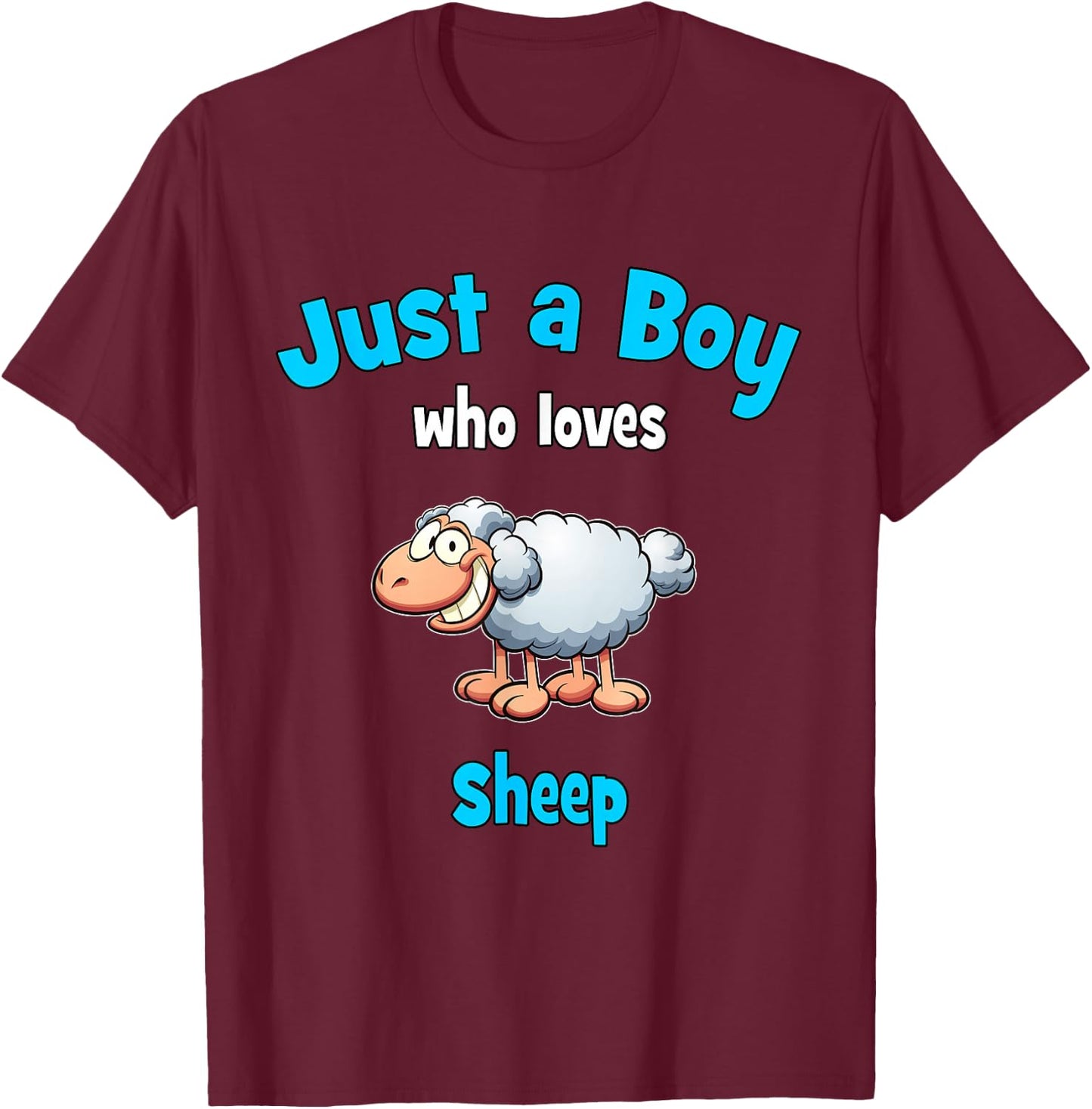 Sheep Shirt for Boys | Children's Sheep T-Shirt - T-Shirt | Maroon