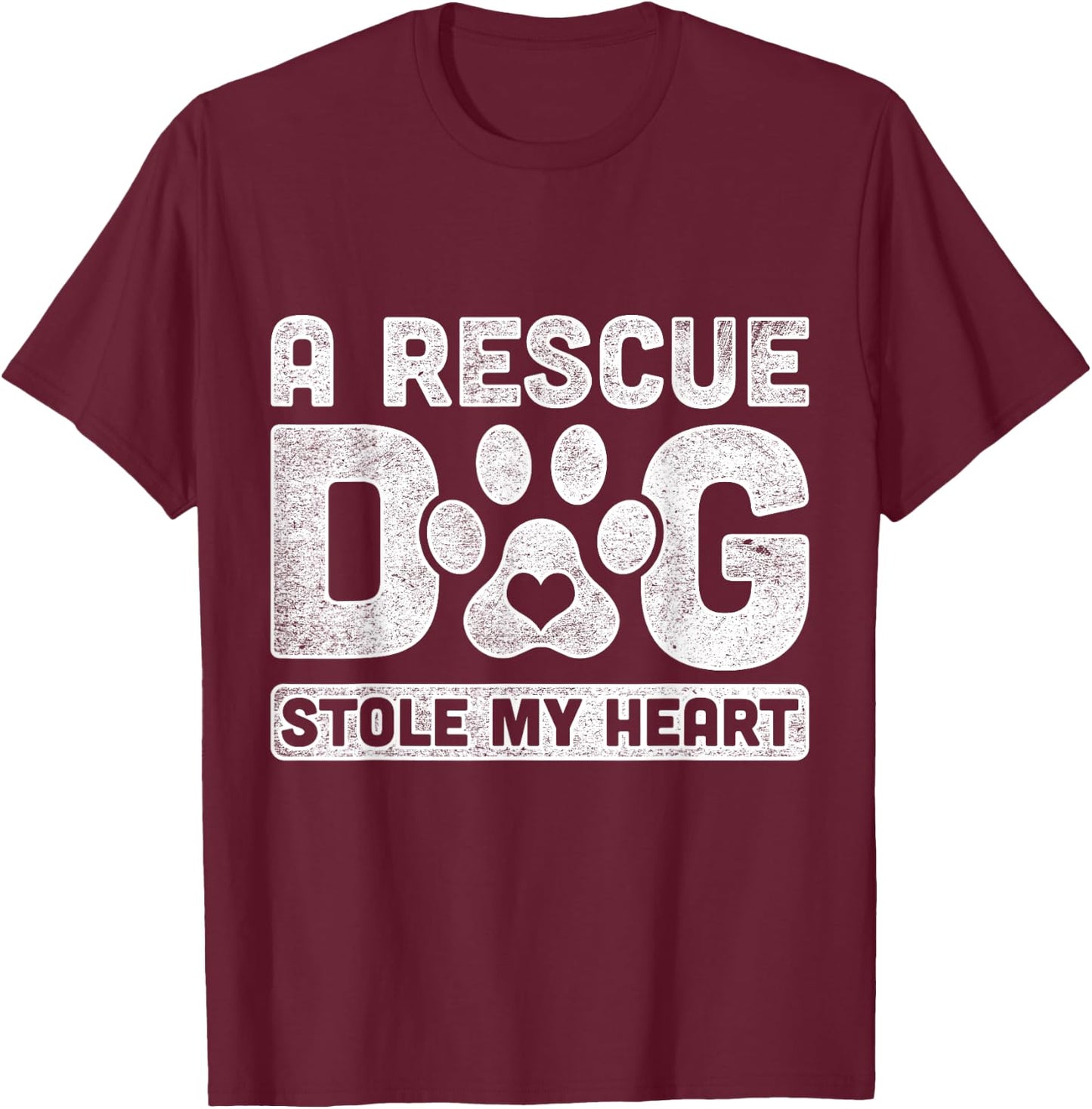 A Rescue Dog Stole My Heart Rescued T-Shirt - T-Shirt | Maroon