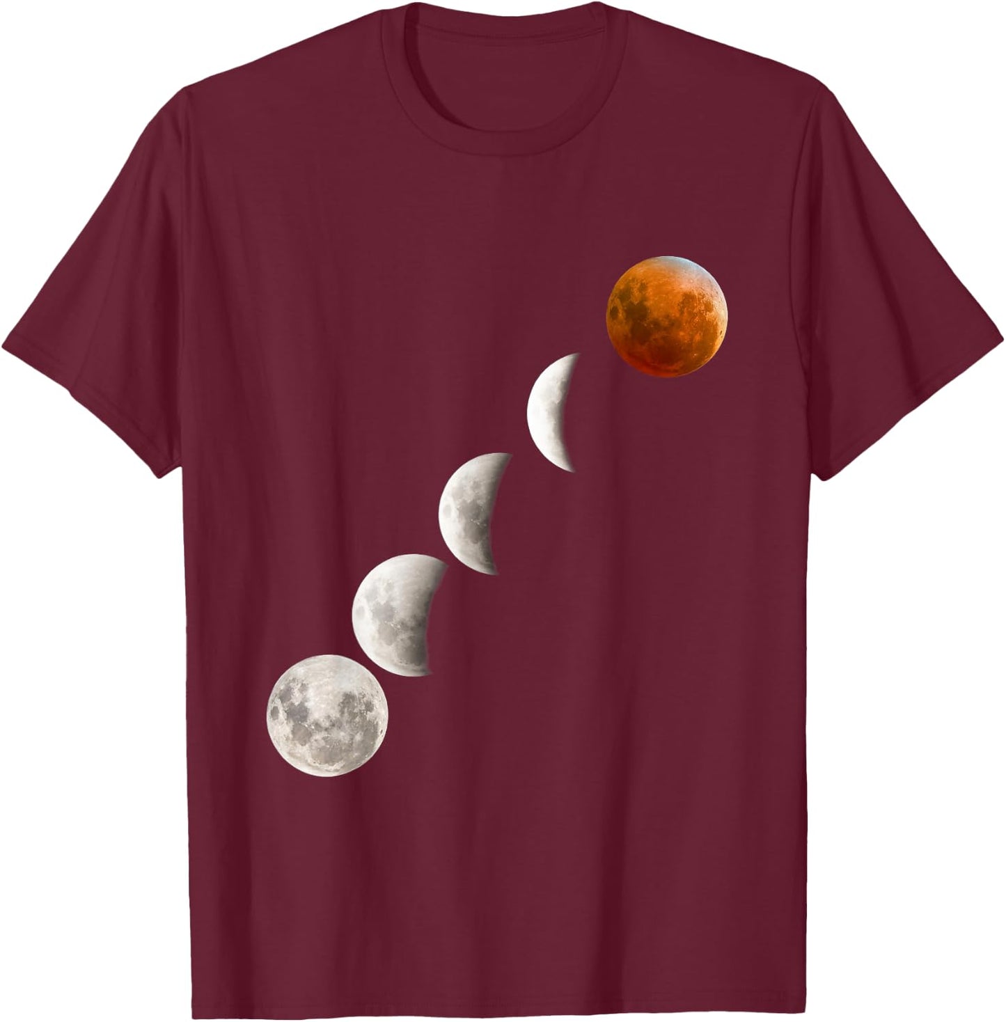 Super Full Lunar Eclipse Red Blood Moon 2019 & 2020 Cycle T-Shirt - T-Shirt | Maroon