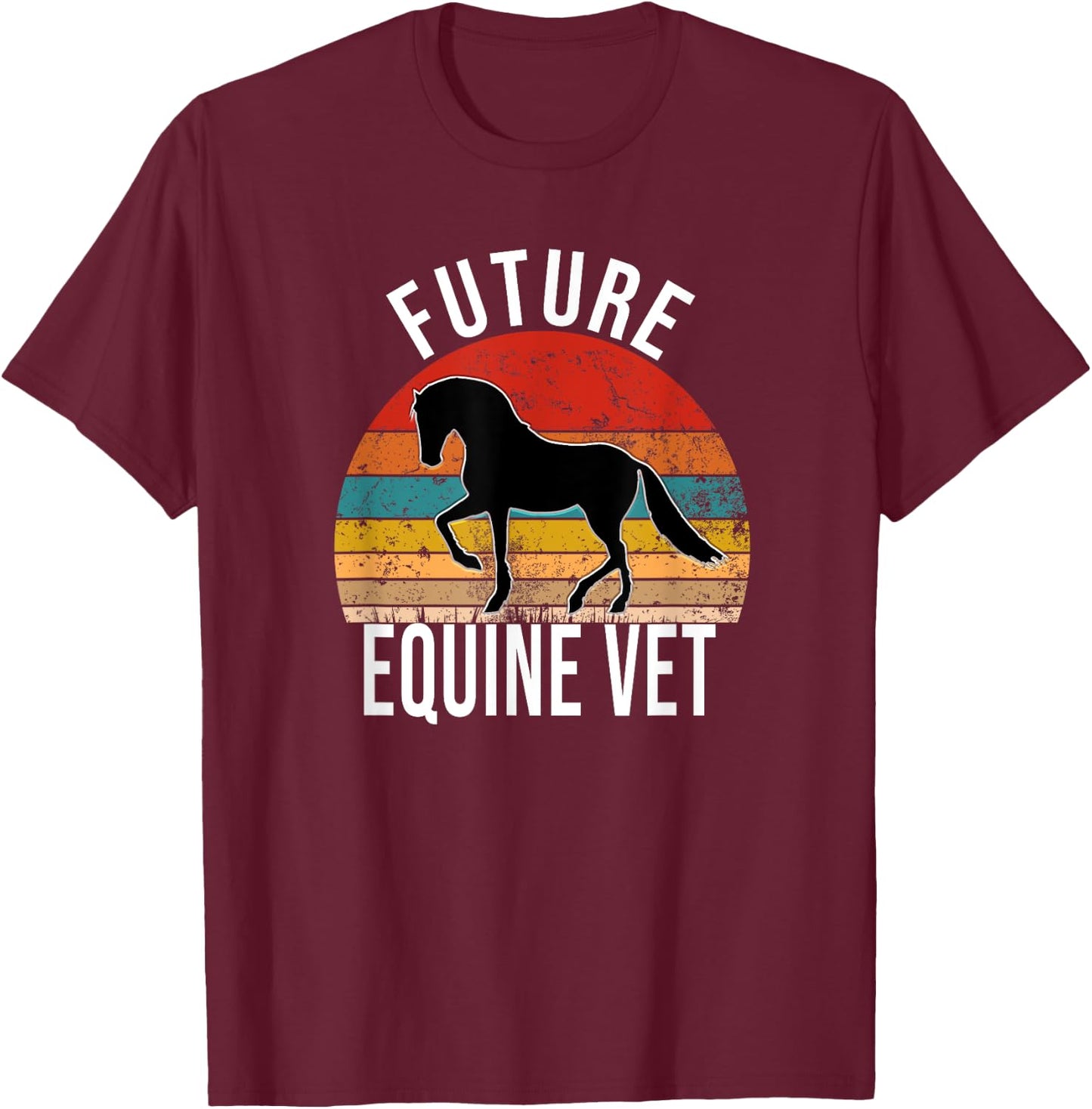 Future Equine Vet Vintage Horse Veterinarian T-Shirt - T-Shirt | Maroon