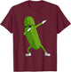 Funny Dabbing Pickle Gift | Cute Dancing Cucumber Men Women T-Shirt - T-Shirt | Maroon