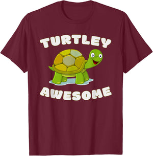 Cute Turtley Awesome! Funny Turtle Pun - Great Turtles Lover T-Shirt - T-Shirt | Maroon