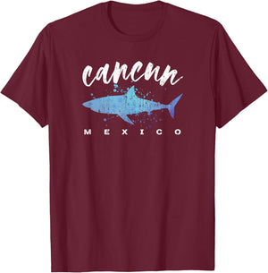 CANCUN MEXICO Shark Scuba Diver Spring Break Vacation Retro T-Shirt - T-Shirt | Maroon