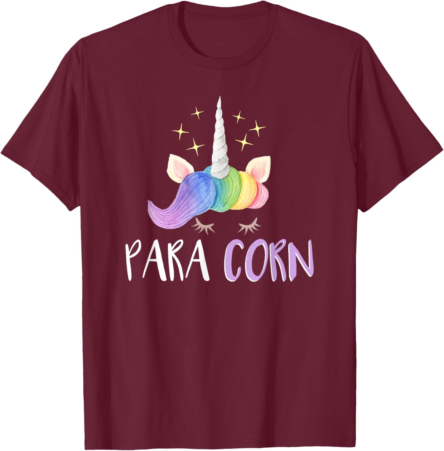 Paracorn Funny Unicorn Paraprofessional Teacher Women T-Shirt - T-Shirt | Maroon