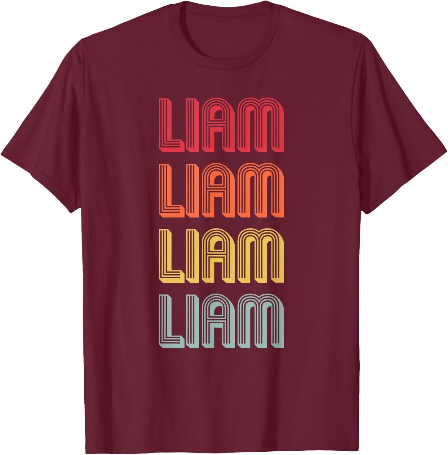 LIAM Gift Name Personalized Funny Retro Vintage Birthday T-Shirt - T-Shirt | Maroon