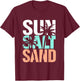 Sun Salt Sand Funny Summer Beach Vacation Palm Lover Women Girls Kids T-Shirt - T-Shirt | Maroon