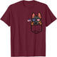 German Shepherd Pocket American USA 4th of July Fourth Dog T-Shirt - T-Shirt | Maroon