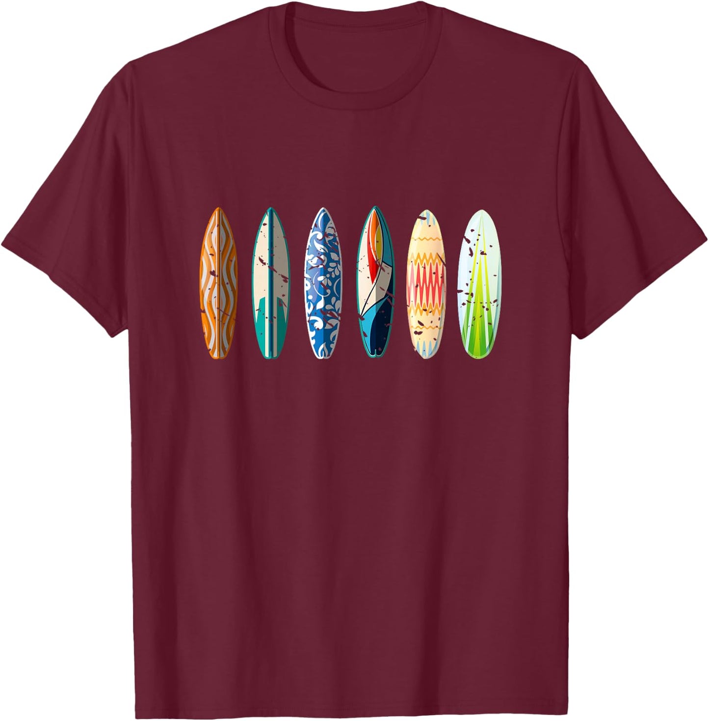 Summer Sports Surfboard Surfer Gift Surfing T-Shirt - T-Shirt | Maroon
