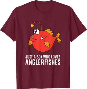 Just a Boy Who Loves Anglerfishes T-Shirt - T-Shirt | Maroon